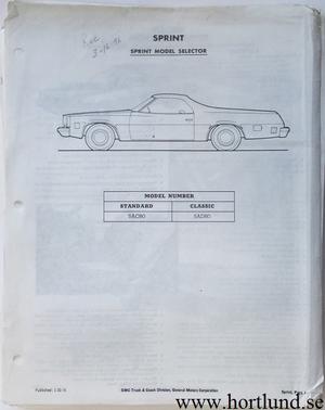 1976 GMC Dealer information Sprint, Pickup, Jimmy, Suburban, Van