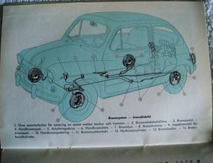 1964 Fiat 600 D instruktionsbok svensk