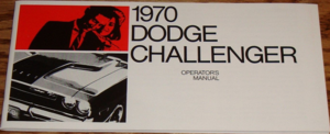 1970 Dodge Challenger Operator's Manual