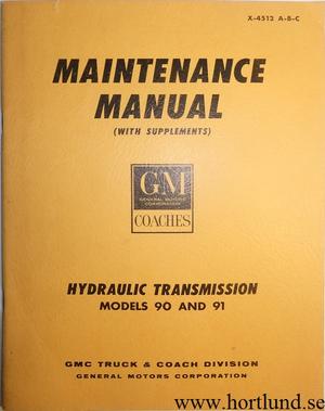 1945-1957 GMC GM Coach  Hydraulic Transmission, Clutch and Controls Maintenance Manual
