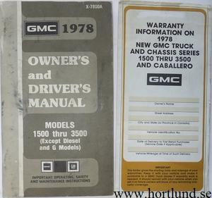 1978 GMC 1500-3500 Truck Owner's Manual