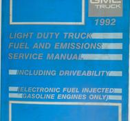 1992 GMC Light Duty Truck Service Manual Fuel and Emissions Including Driveability
