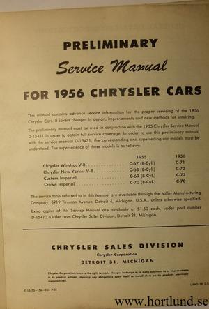 1956 Chrysler och Imperial Service Preview