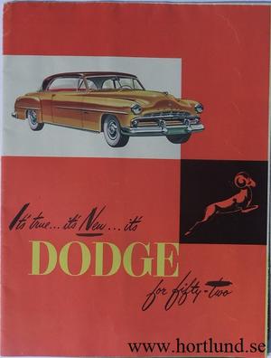 1952 Dodge broschyr DMA-7800