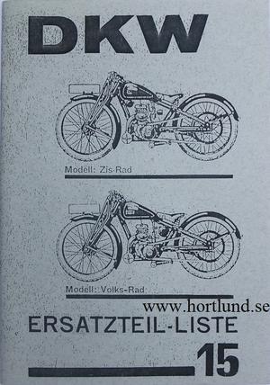 1929 DKW Zis-Rad Volks-Rad Reservdelskatalog
