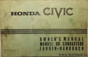 1973 Honda Civic Owner´s Manual