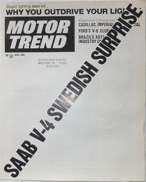 1969 SAAB 95 V4 broschyr Motor Trend