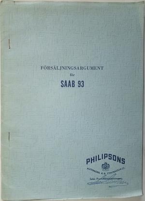 1956 SAAB 93 Försäljningsargument