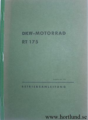 1954 DKW RT 175 Instruktionsbok