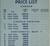 1960 Lincoln Manufacturer's Suggested Retail Price List
