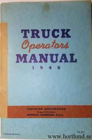 1946 Truck Operators Manual