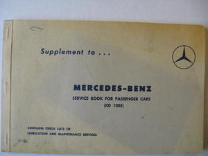 1960 Mercedes-Benz Service Book