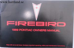 1989 Pontiac Firebird Owners Manual