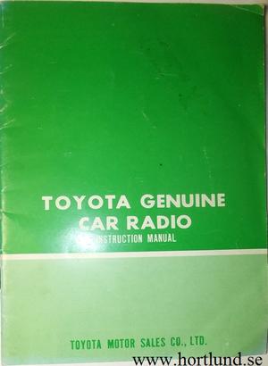 1970-tal Toyota Car Radio Instruction Manual