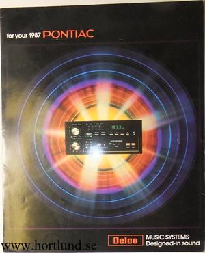 1987 Pontiac Delco Music Systems broschyr