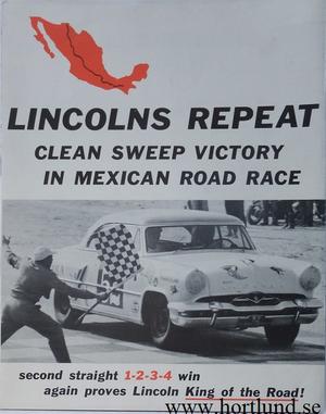 1954 Lincoln Mexican Road Race broschyr