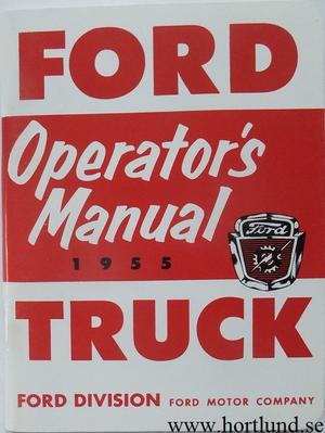 1955 Ford Truck Operator's Manual