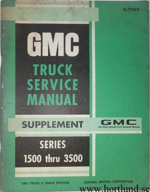 1970 GMC series 1500-3500 Truck Service Manual supplement