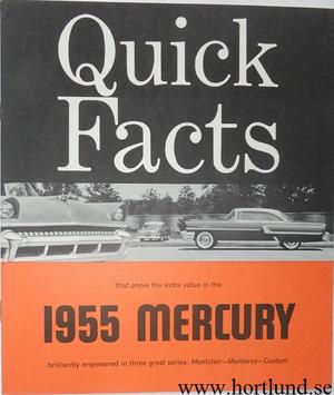 1955 Mercury Quick Facts.. broschyr