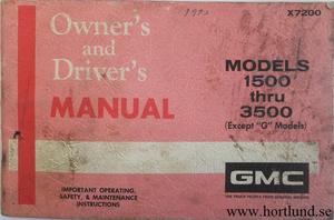 1972 GMC 1500-3500 Truck Owner's Manual