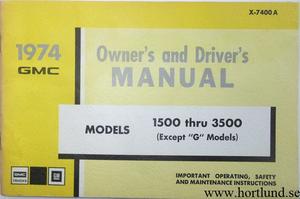 1974 GMC 1500-3500 Truck Owner's Manual