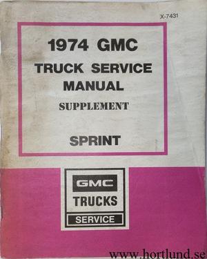 1974 GMC Sprint Service Manual supplement