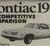 1973 Pontiac Competitive Comparison