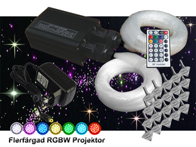 Stjärnhimmelpaket 32W RGBW Dubbel Ledprojektor Fjärrkontroll + APP 17kvm