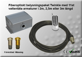 Fiberoptiskt Pool/Spapaket Twinkle 5W 2-3m 11st Armaturer