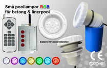 Små Poollampor Betong & Linerpool RGB Extern RF-Kontroller