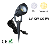 Led COB Trädgårdslampa 6W Vit/Varmvit