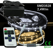 Ledtejp Dimbart Microkontroller Kit SMD3528 2,4W/m Varmvit, Vit el. Kallvit