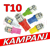 T10 styling med 5st 5050 SMD med valbara färger - passar 12 Volt
