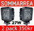2 pack 27W LED arbetsbelysning 60° 9-32V