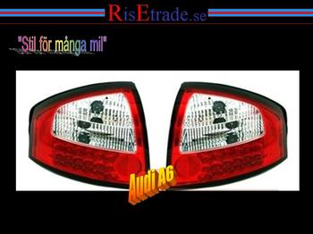 Baklampor med LED ljus. Audi A6 4B C5 / Rödvit