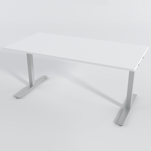 Schreibtisch Rechteck Elektrisch 160x80 cm HP Laminat Weiß
