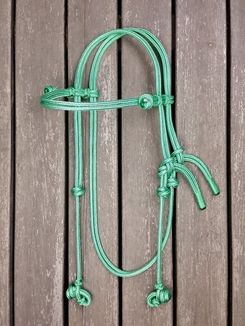 Rope bridle with rope halter tying