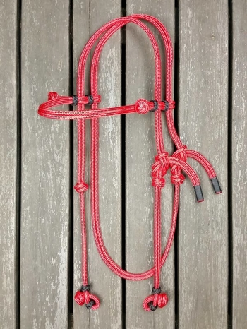 Rope bridle with rope halter tying
