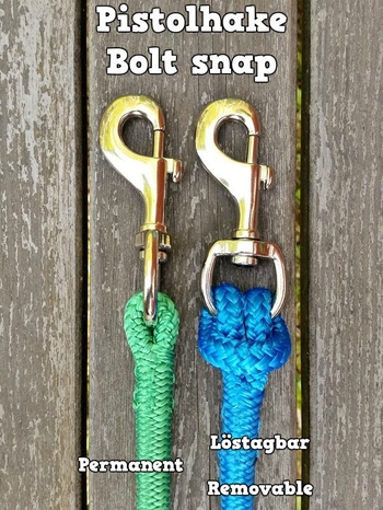 Lead rope with bolt snap and rope popper - 10 mm