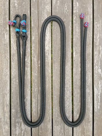 Rope bosal set incl. headstall and split reins - Cob, Black