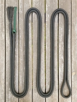 Mecatetygel med ändsplitstofs och repsnärt - 14 mm, 6,70 m, Svart