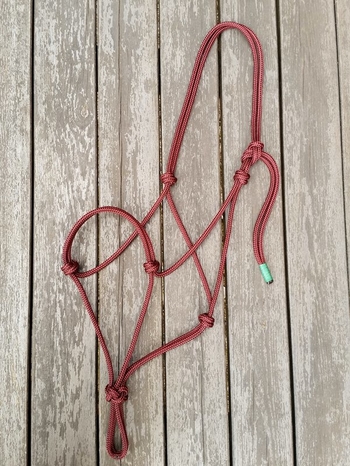 Standard rope halter - Cob, Burgundy