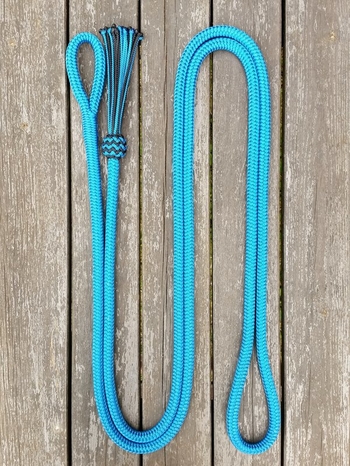 Lead rope with loop and tassel - 14 mm, 3,70 m, Blue