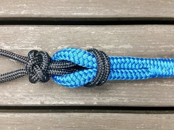 Lead rope with loop and tassel - 14 mm, 3,70 m, Blue