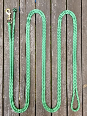 Lead rope with bolt snap and button knot - 10 mm, 6,70 m, Green