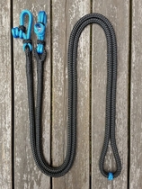 Loop reins with rope connectors and middle marker - 10 mm, 2,60 m, Black