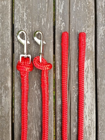 Split reins with removable bolt snaps and back splices - 2 x 2,40 m, Red