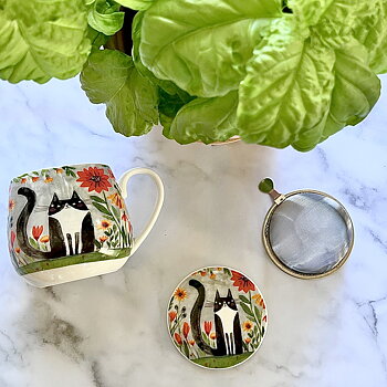 Cat Meadow - Mugg Barrel med tesil (The Art Gallery)