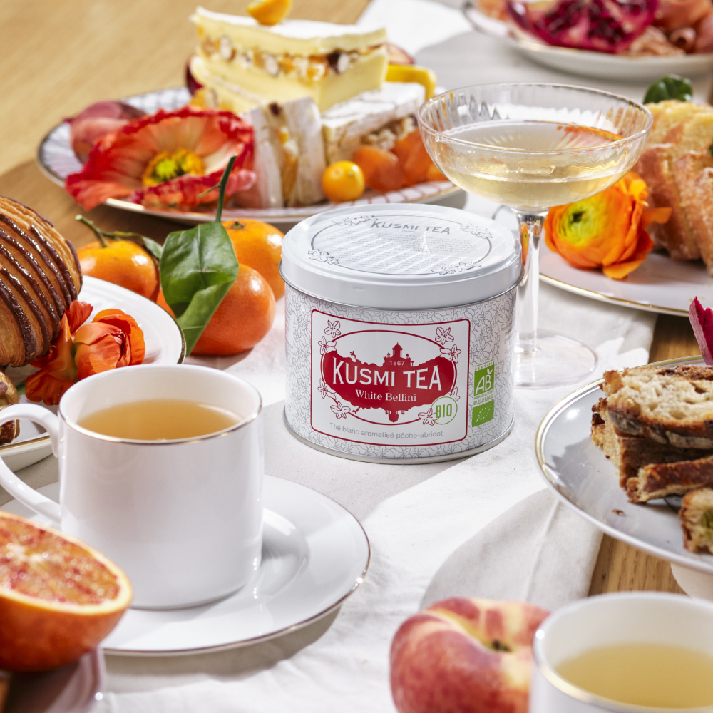 Kusmi White Bellini Ekologisk - Plåtburk 90 gram - 4