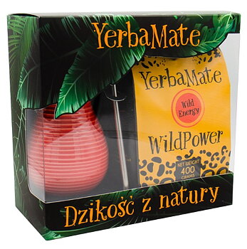 Yerba Maté Kit - Mate Wild Energy, Röd Matékopp och Bombilla